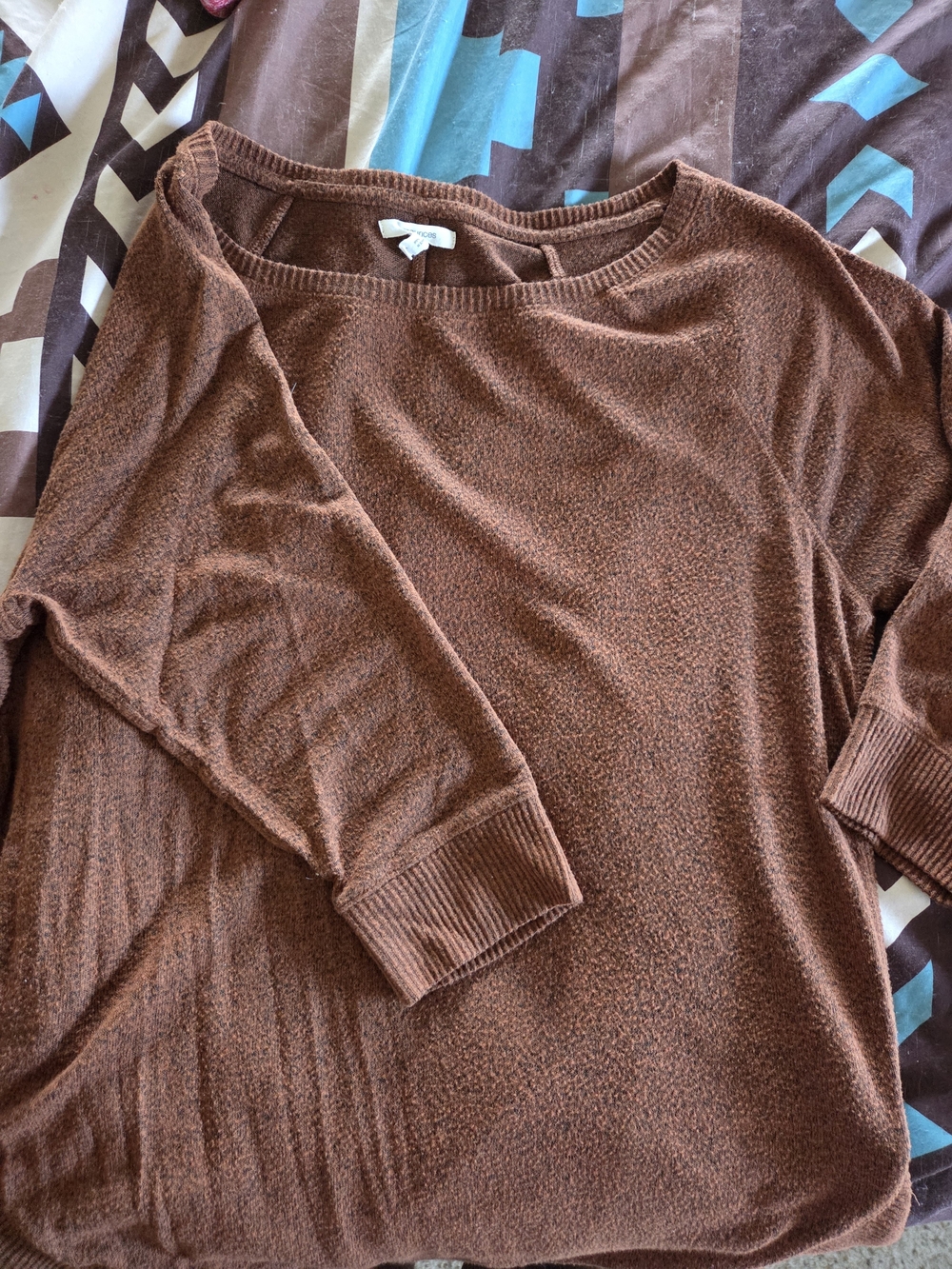 Maurices Chocolate Brown Crewneck Textured Sweater